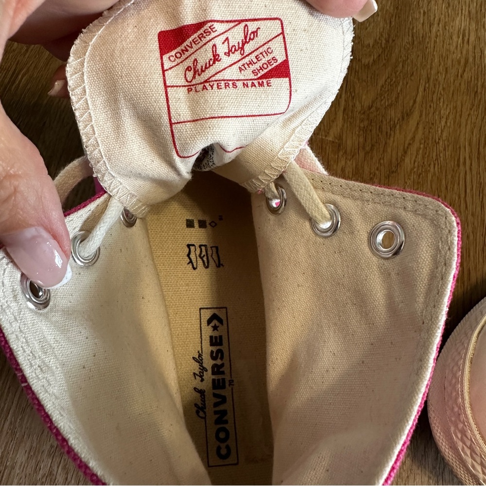 Converse Chuck Taylor High Top Hot Pink Canvas Sneakers Size 12 Barbiecore - Picture 9 of 13